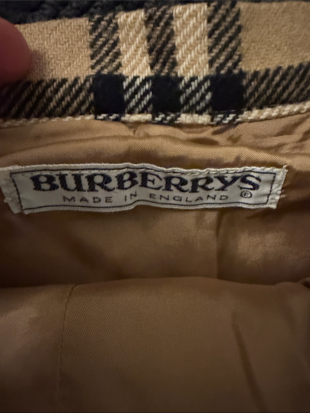 Vintage Burberry Tan Plaid A-Line Skirt with Black & Red Accents - Picture 3 of 8